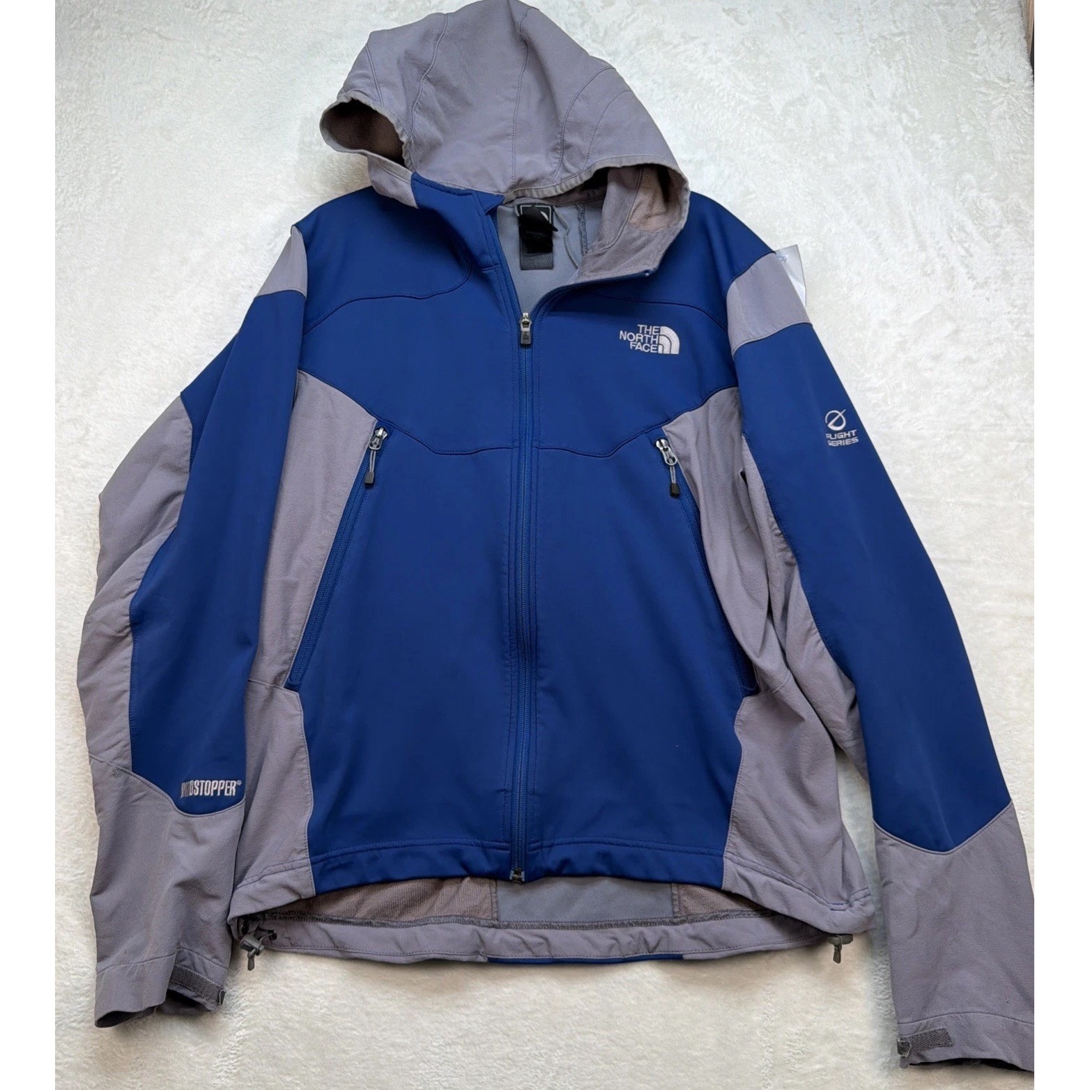 The North Face Jacket Mens Medium Flight Series Windstopper Hooded Blue